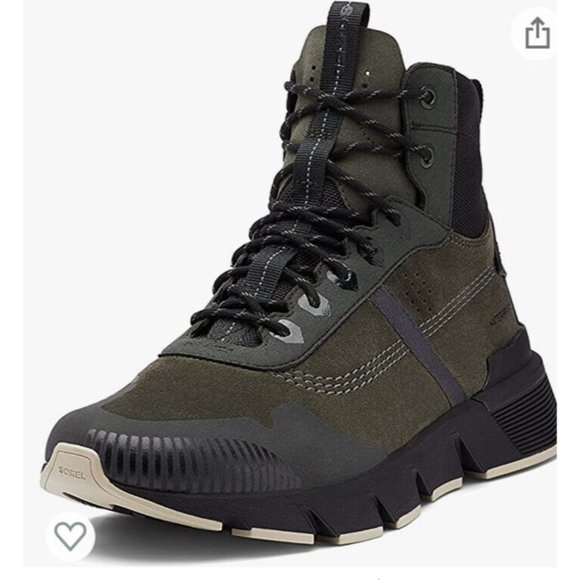 New Sorel Kinetic Rush Mid Waterproof Alpine Tundra Dark Moss Men’s 9 - Picture 3 of 5